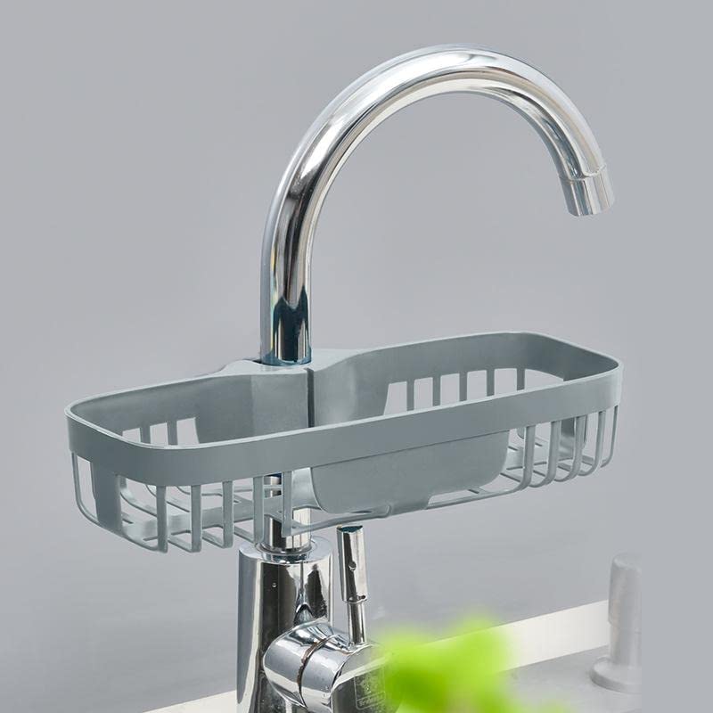 Divik Kitchen Bathroom Sponge Brush Holder Sink Caddy Organizer, Tap Organiser Clip Storage Rack Home Kitchen Faucet Shelf Snap