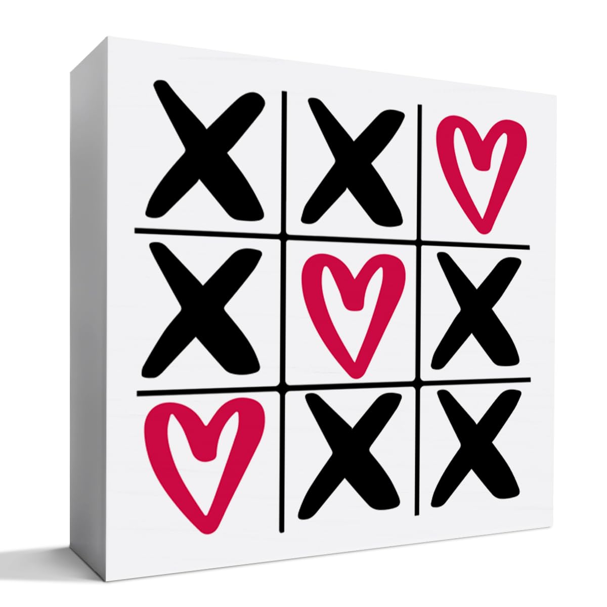 Valentine's Day Decorations Wooden Sign, Romantic Desk Tabletop Decor, Love Gifts for Her Him Boyfriend Girlfriend Wife Husband