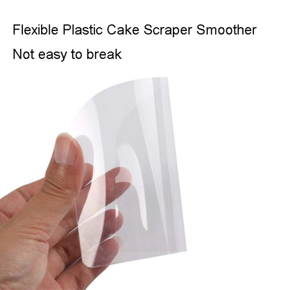 5 Pieces Flexible Plastic Cake Scraper Smoother Transparent Cream Scraper Spatula Cake Smoother Icing Smoother Pastry Spatula Sc