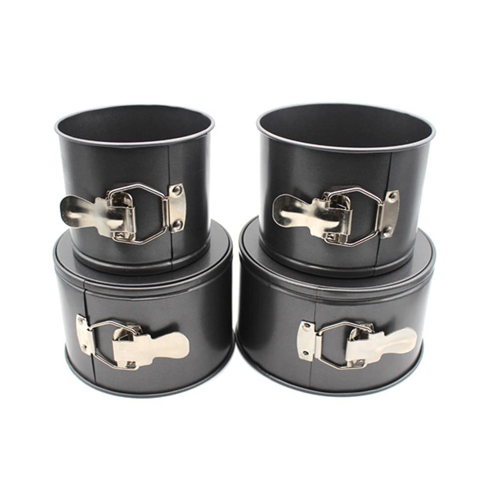 Beiyoule 4 Pcs Springform Pan (4Inch, 5Inch, 6Inch, 7Inch), Cake Tin For Baking, Detachable Bottom Carbon Steel Cheesecake Mold