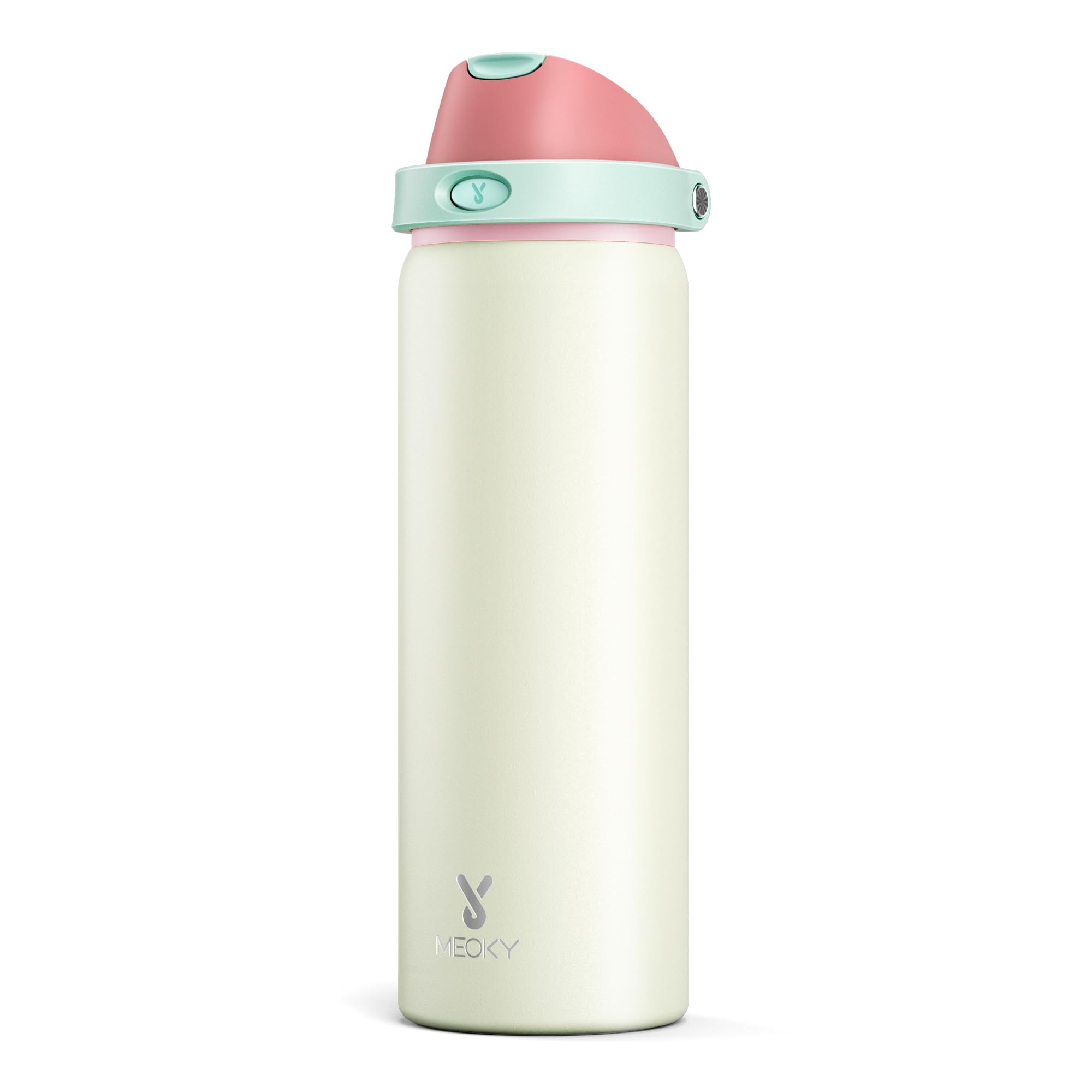32 oz Insulated Water Bottle with Straw: Meoky Stainless Steel Metal Water Bottle with 2-in-1 Lid - Leak Proof, Cold for 24 Hour