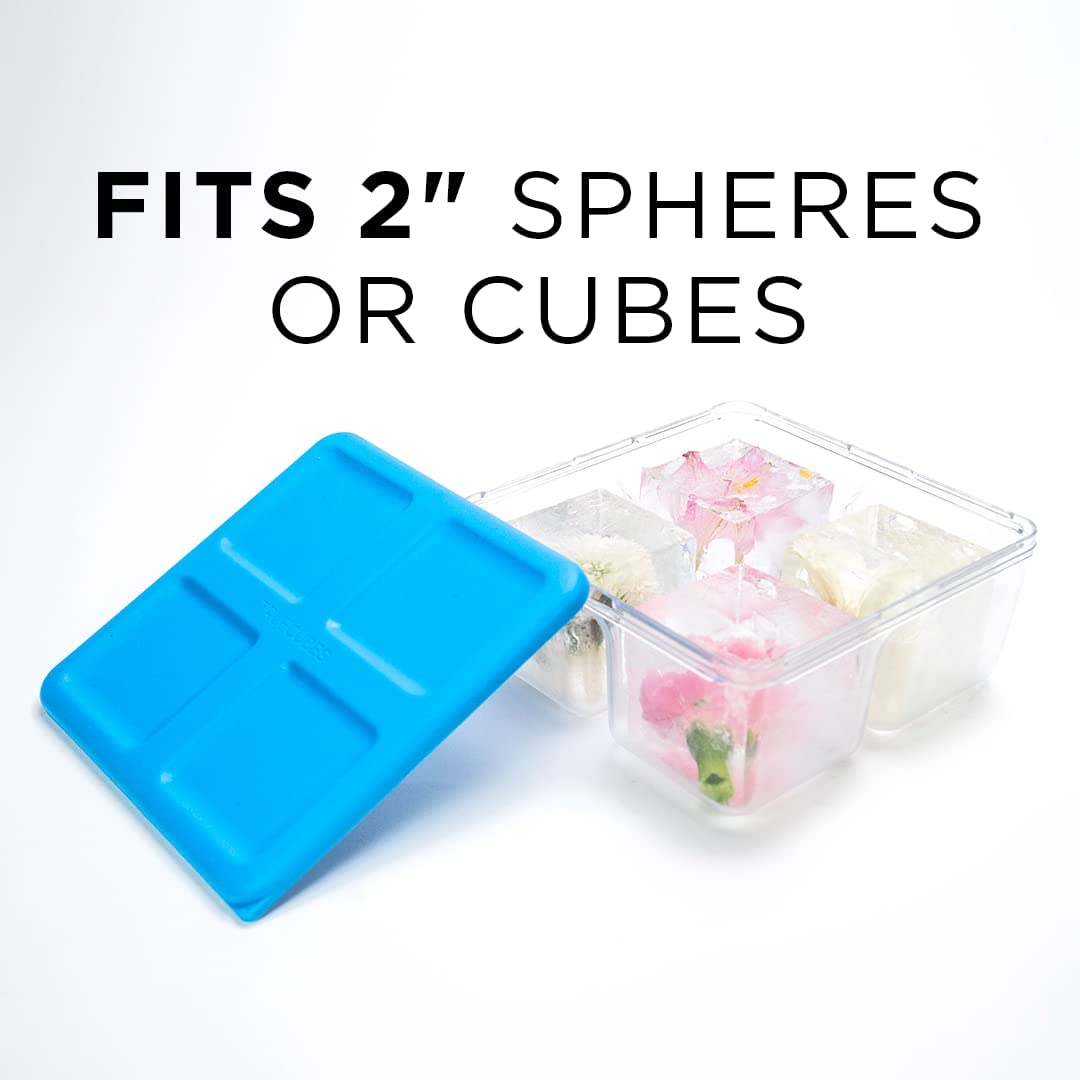 True Cubes Premium Ice Cube Storage Tray With Lid - Stackeable, Easy-Release, Polyesterne Ice Cube Mold For Freezer