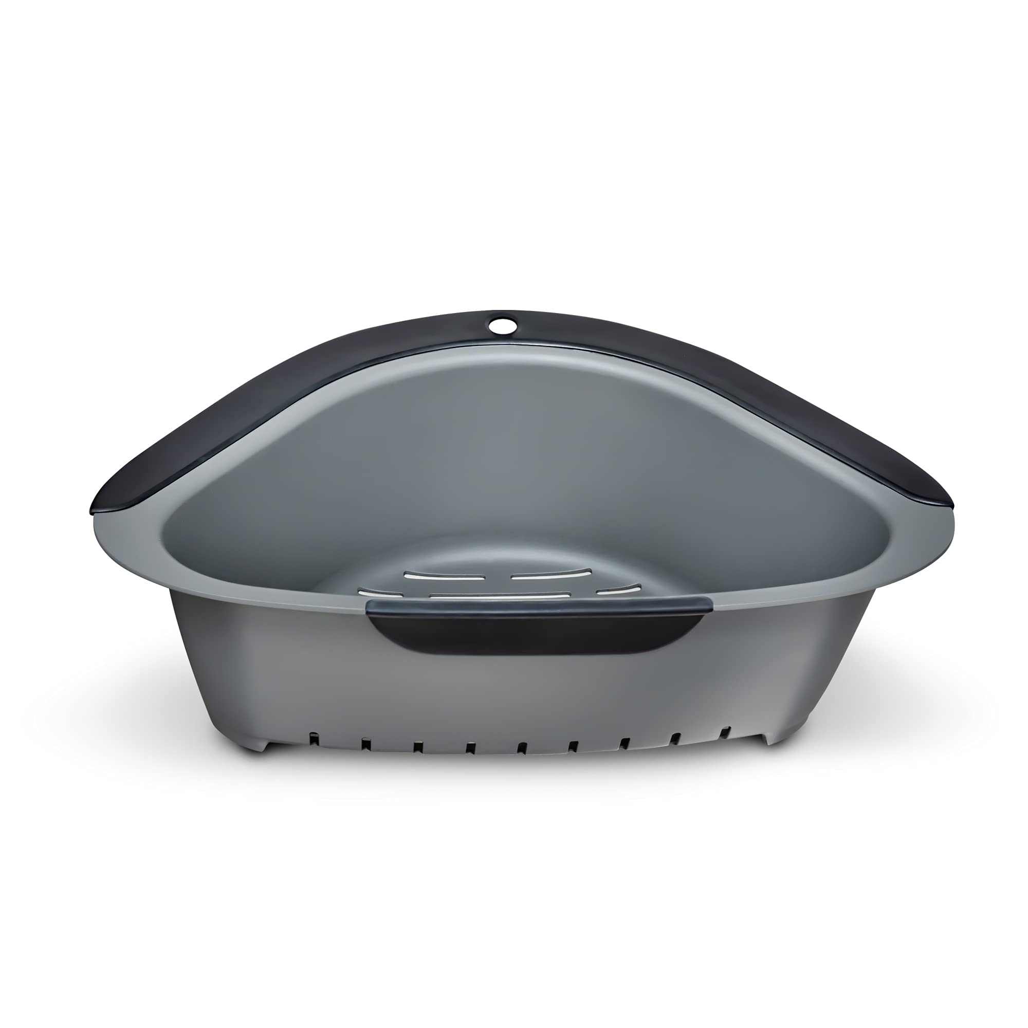 Homeprep Clip Colander, Anti-Slip, Sink Corner Strainer Machine Washable Drain, Kitchen Utensil Storage Rack Holder, Gray