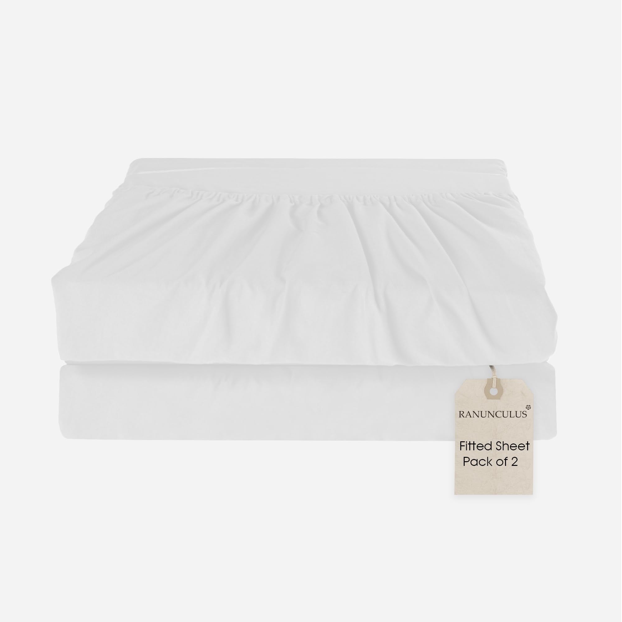 Ranlunus Bedside Single Piece Bed Cover Solid Color Bed Cover Mattress Dust Cover Protective Cover Polyester Bed Sheet (White, 6