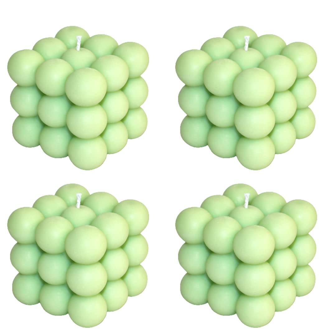 Floryn Decor Scented Bubble Candle Combo of 4 | Fragrance Bubble Candle | Size- 7 cm*7cm*7cm | 230 gm | (Pack of 4) | Scented - 