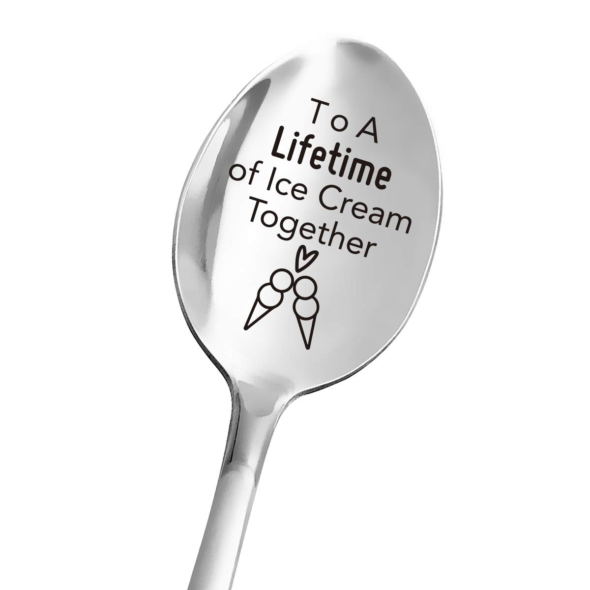 Funny Ice Cream Spoon Engraved For Dad Papa Mom - Cute Ice Cream Spoon Stainless Steel - Best Spoon For Wife Dad Husband Girlfri