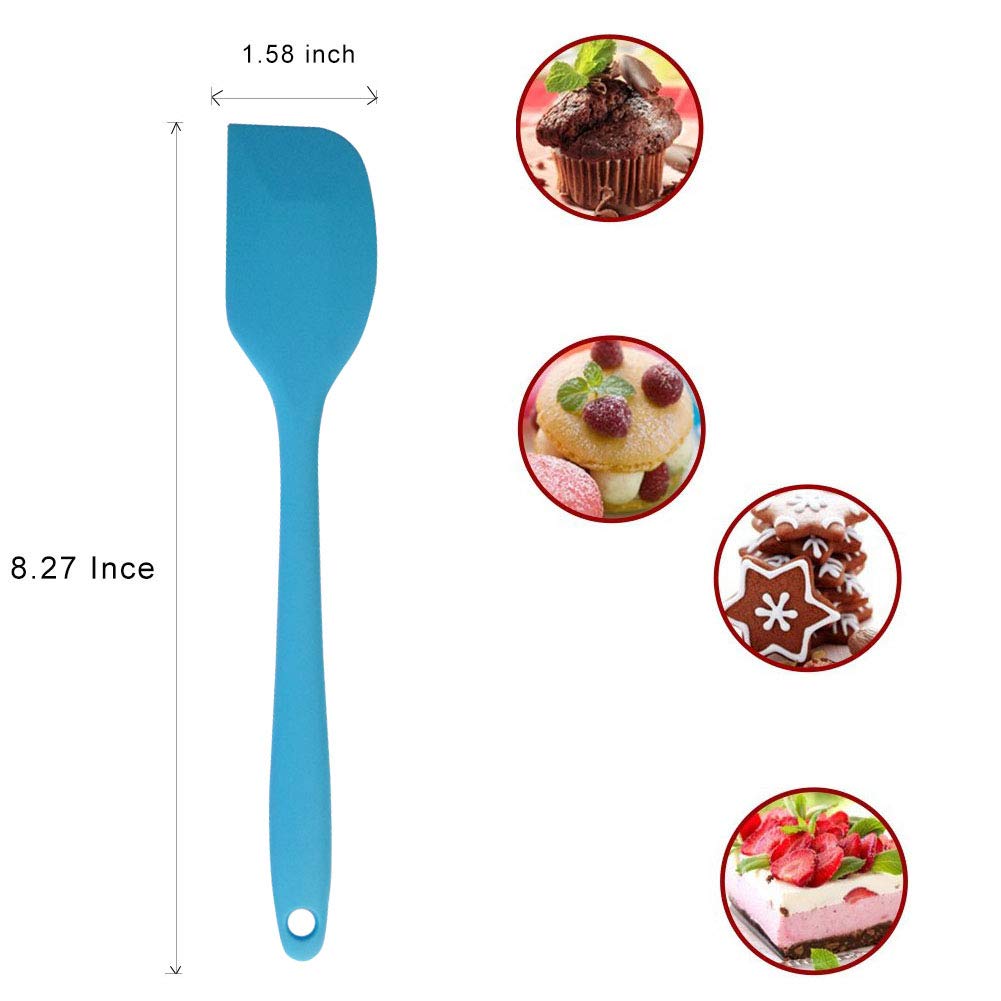 Zyoung 4 Pcs Silicone Spatulas, Rubber Spatula Heat Resistant Seamless One Piece Design Flexible Scrapers Baking Mixing Tool,Sma