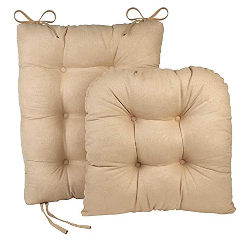 Klear Vu Omega Non-Slip Rocking Chair Cushion, Assembled In Usa, Thick Tufted Design, Includes Seat Pad & Back Pillow With Ties,