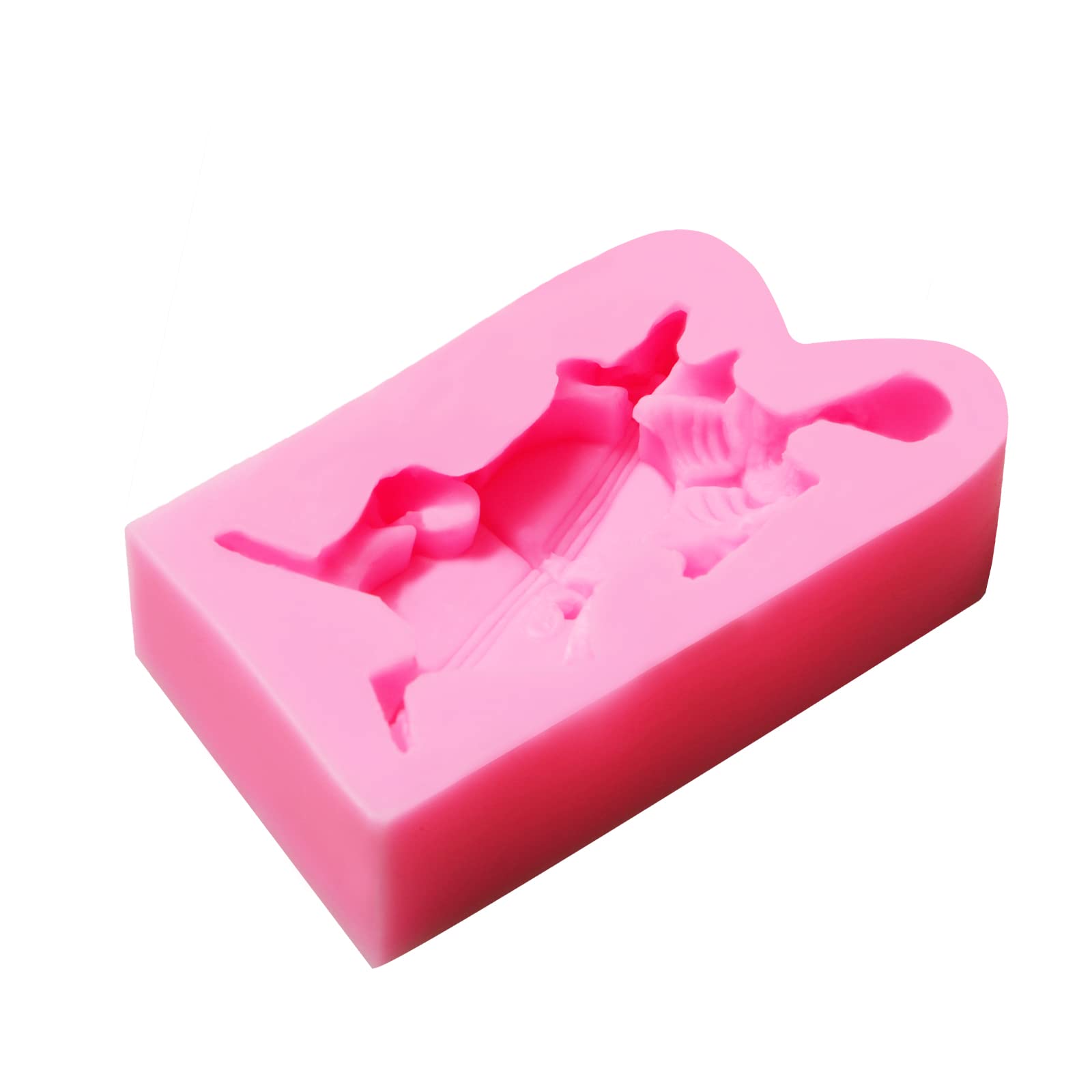 3D Skull Cake Silicone Fondant Mold 4 Pcs, Halloween Skull Skeleton Musical Instrument Molds For Cake Decoration, Candy, Cupcake