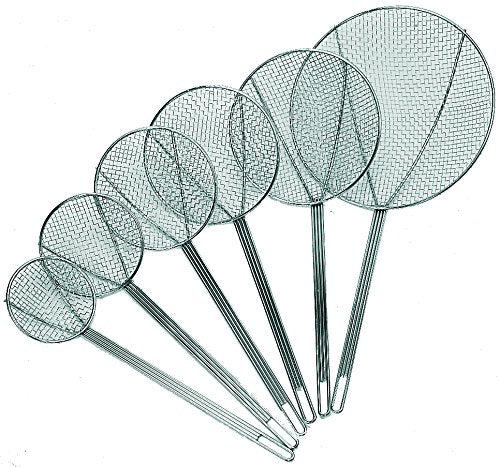 Update International 6'' Nickel-Plated Round Medium Mesh Skimmer