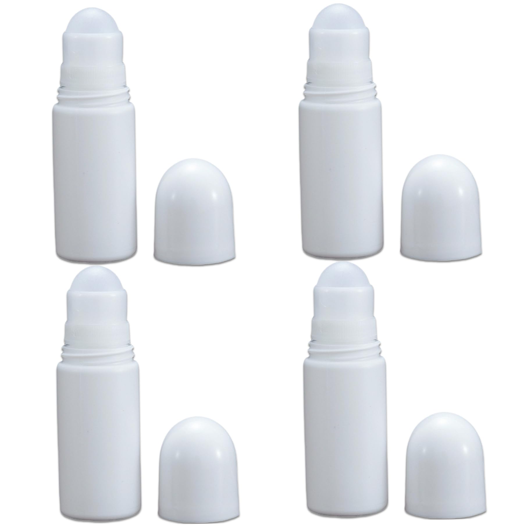 60ml Roll On Bottles,4pcs Roller Ball Container, Empty Refillable Roll On Bottles Roller Bottle Plastic Rollerball Bottles Reusa