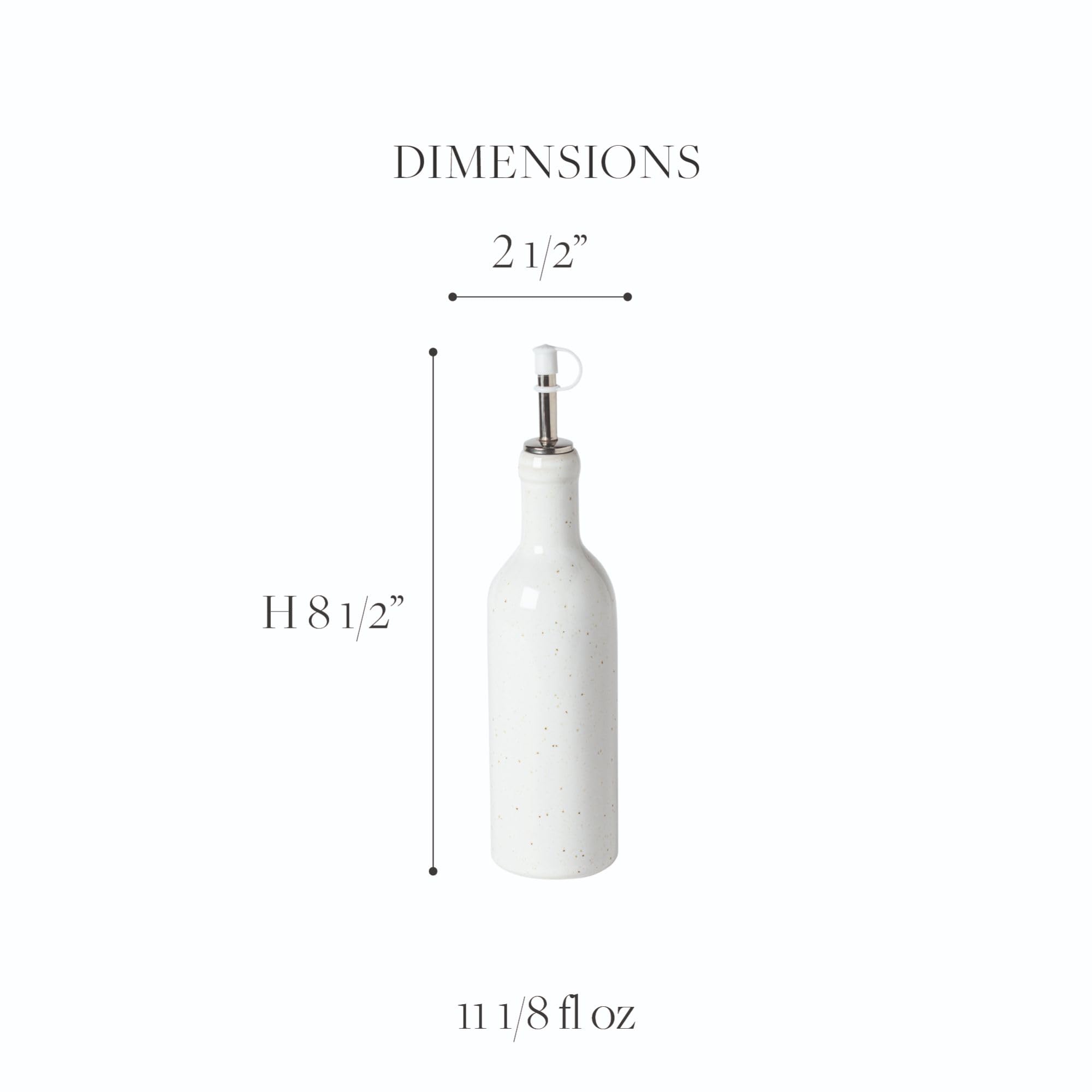 Casafina Ceramic Stoneware 12 Oz. Cruet - Fattoria Collection, White | Microwave & Dishwasher Safe Dinnerware | Food Safe Glazin