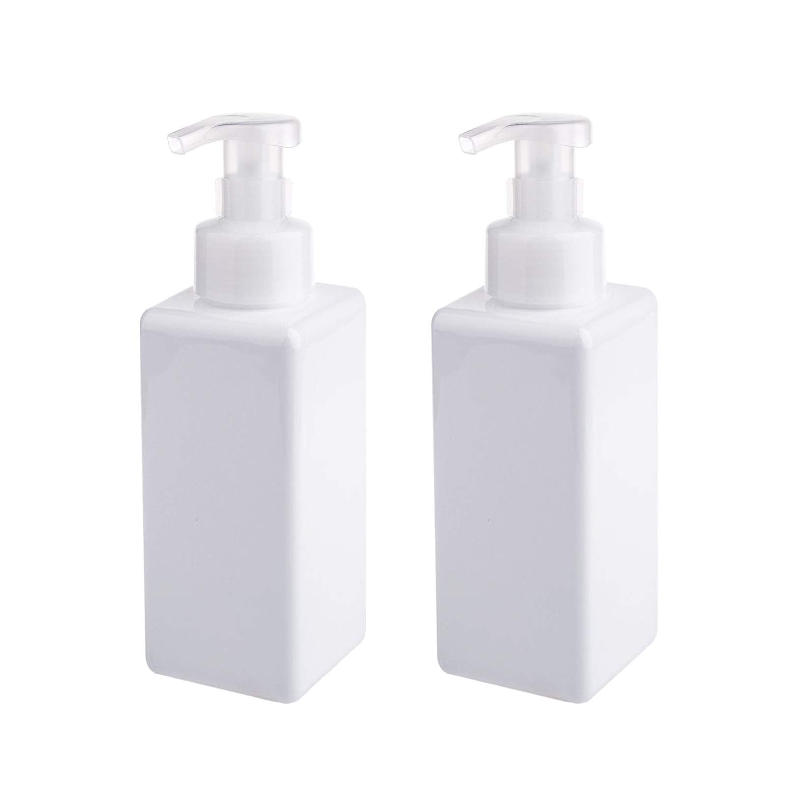 Uujoly Foaming Soap Dispenser 650Ml (22Oz) Refillable Plastic Pump Bottle For Liquid Soap, Shampoo, Body Wash (2 Pcs) (White)