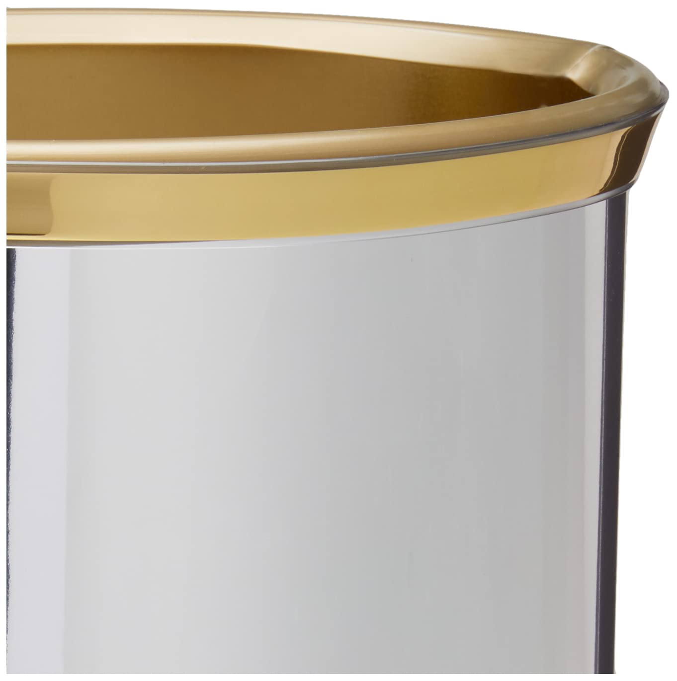 Mylar Polished Chrome & Brass 14 Inches Oval Waste Basket