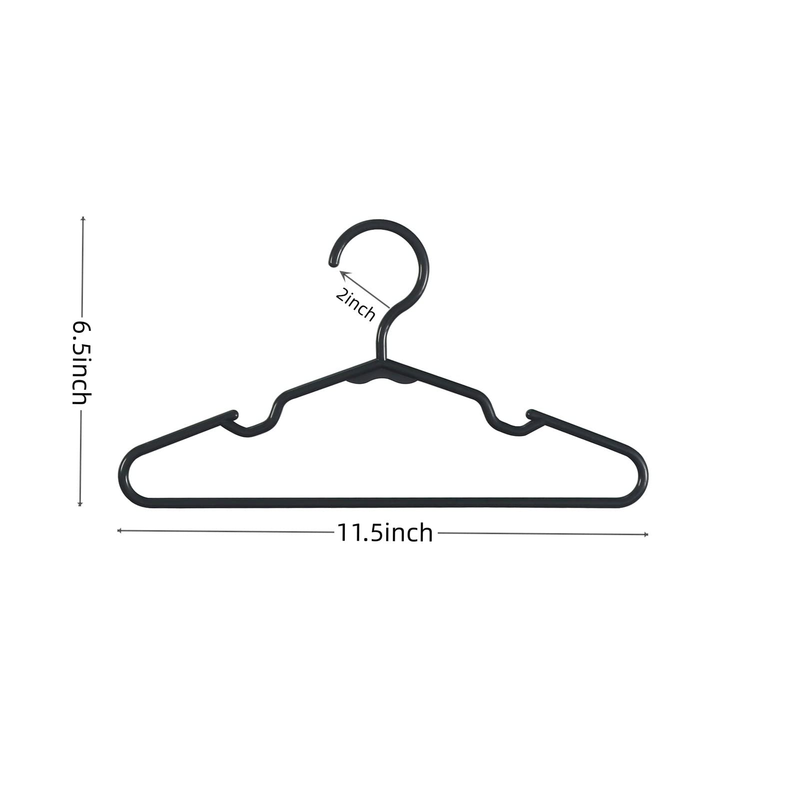 60 Pcs Black Baby Nursery Closet Hangers,Non-Slip Laundry Infant Pant Hanger For Newborn Clothes Gift,Ultra-Thin Child Coat Hang