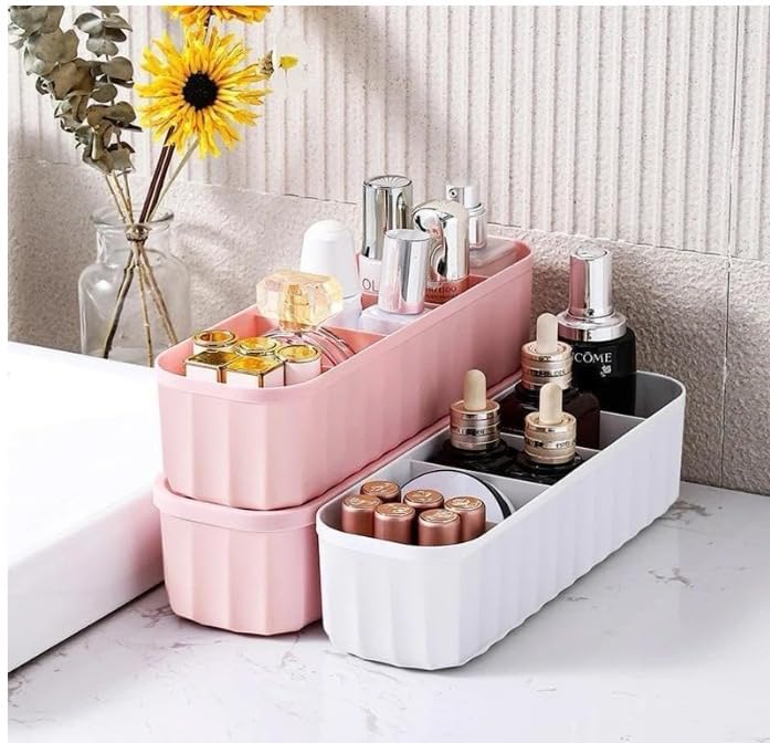 Generic Pink 5Cell Plastic Drawer Divider  Closet Organizer For Underwear, Socks, Bras, Ties, Undergarments, And Scarves