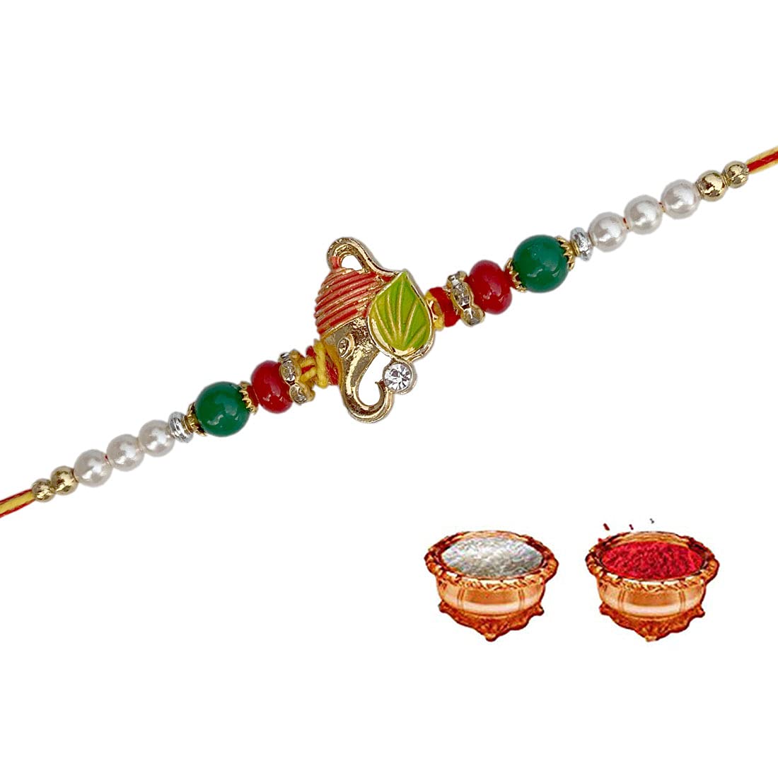 Avadh Craft Combo of Traditional Rakhi for Brother, Printed Coffee Mug, Rakshabandhan Card Roli Chawal, Rakhi Gift for Sister an