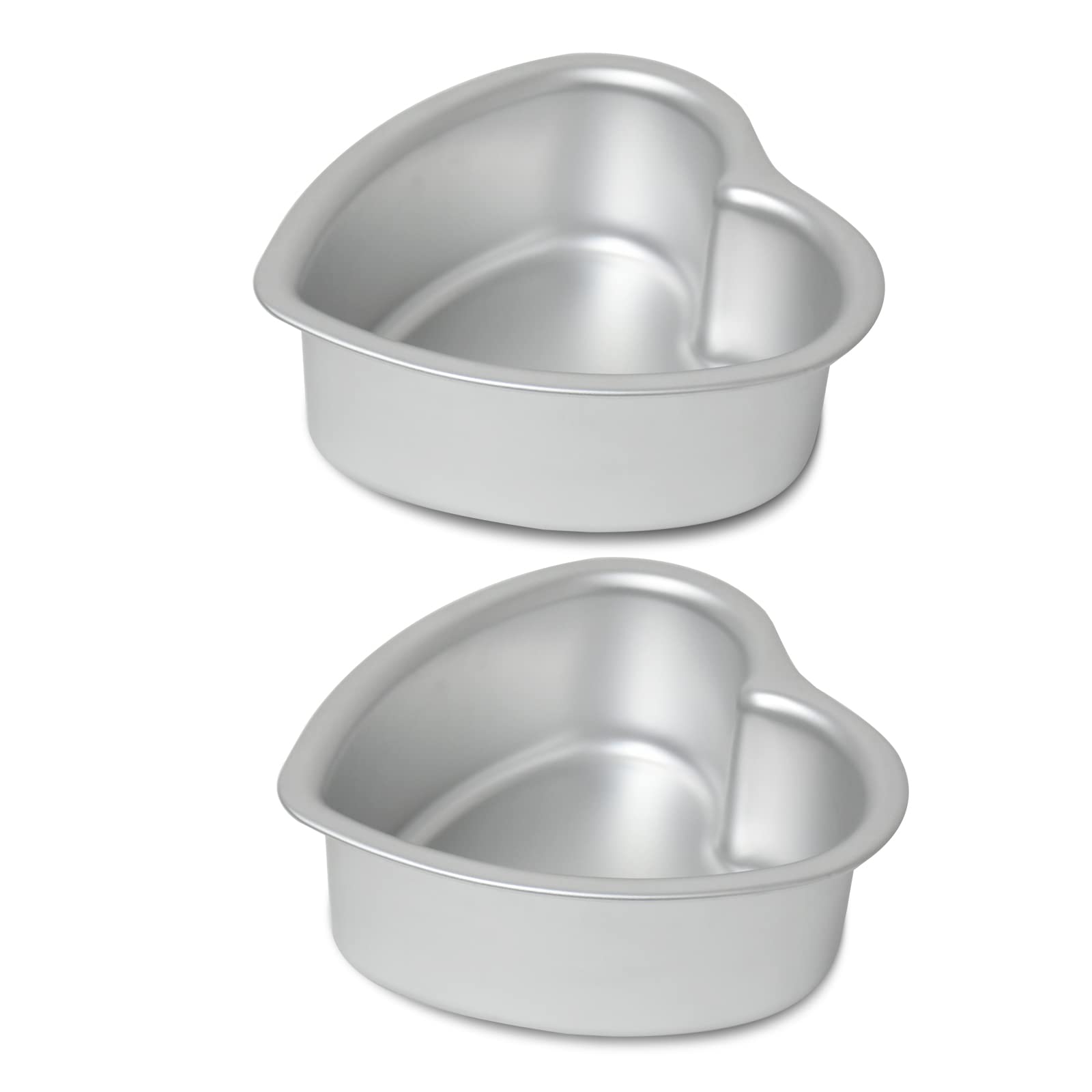 kefyixc Heart-shaped cake pan, heart-shaped cake tin, aluminum, 6-inch heart-shaped-pan, for weddings, parties, family and other