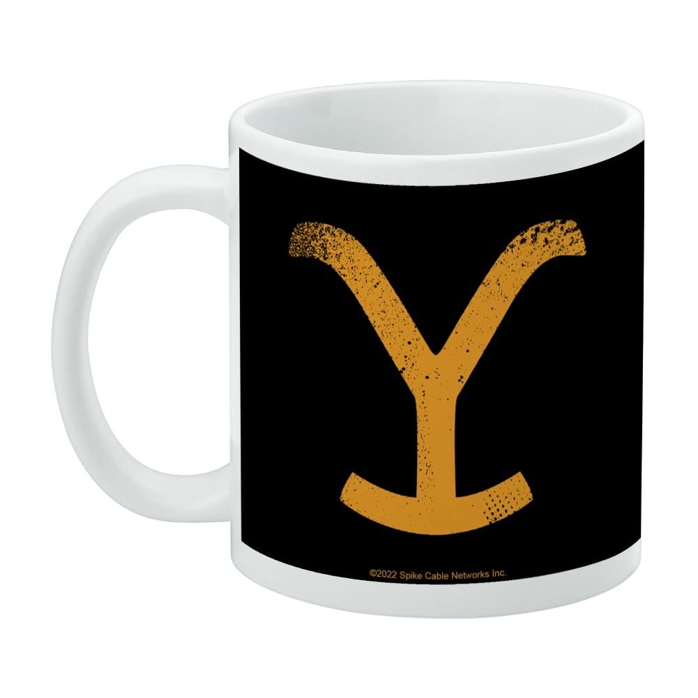 Yellowstone TV Show Brand Ceramic Coffee Mug, Novelty Gift Mugs for Coffee, Tea and Hot Drinks, 11oz, White