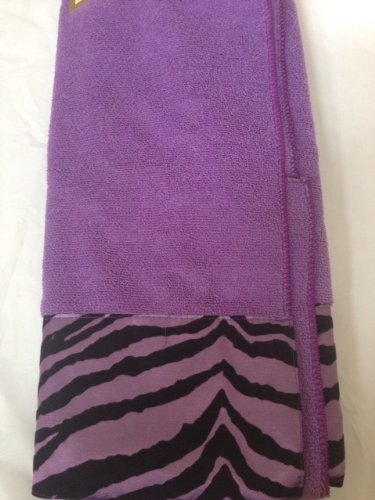 3 Piece Bath Towel Set- Black Purple Zebra Print Wash Had And Bath Towel