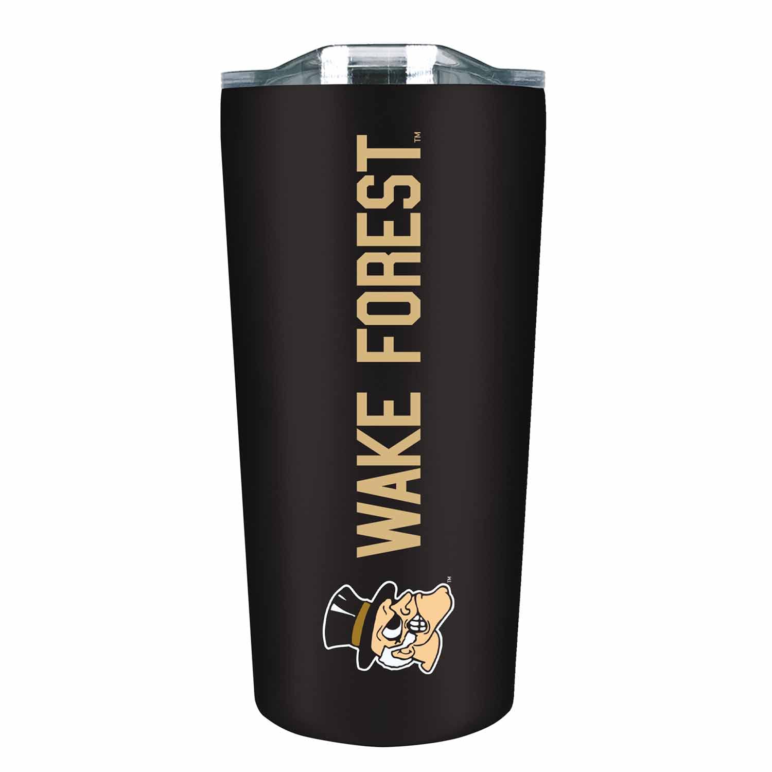 Campus Colors NCAA Stainless Steel Tumbler perfect for Gameday - 18 oz - Double Walled - Keeps Drinks Perfectly Insulated (Wake 