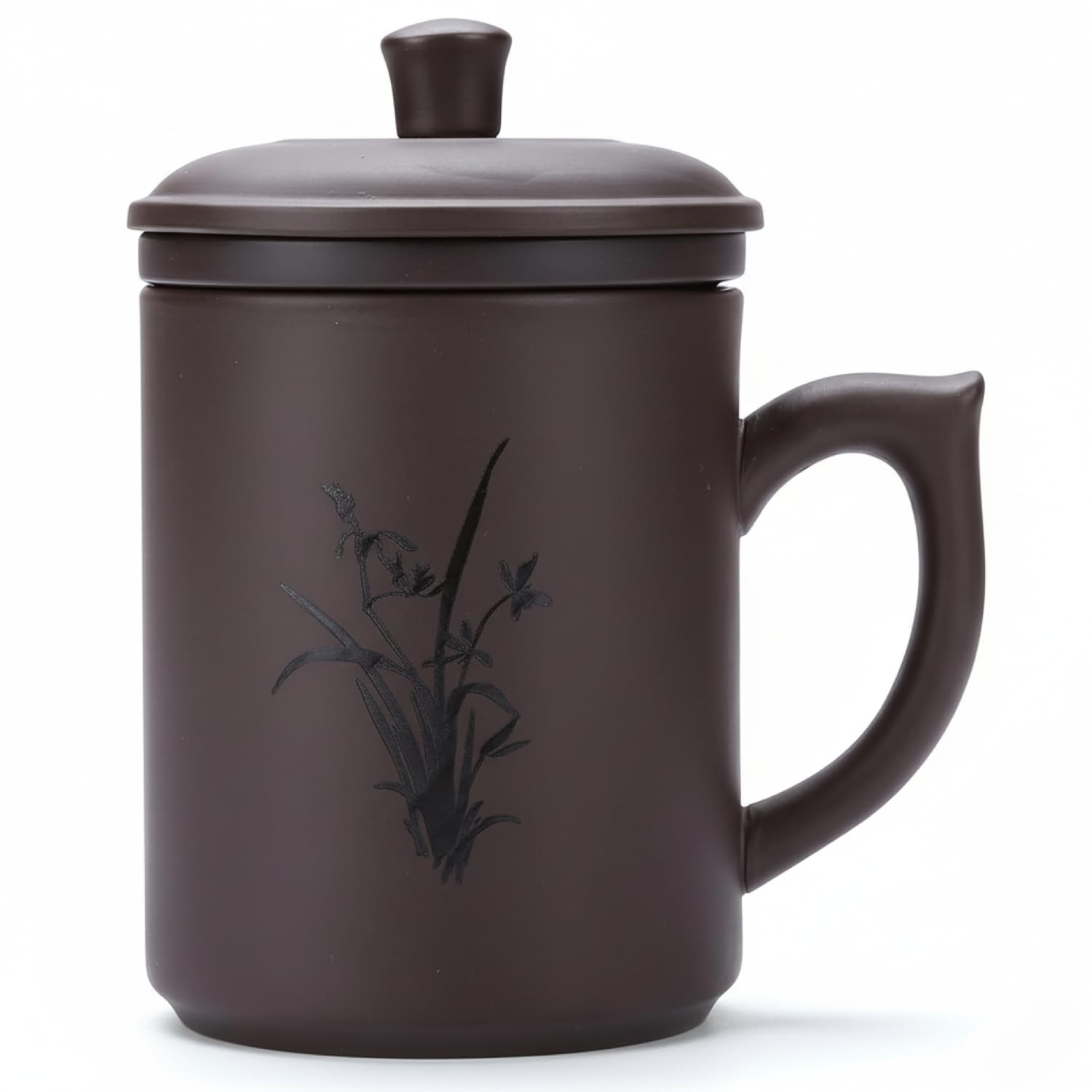 IMART Tea Cup, Purple Clay Tea Mug Tea Cup with Infuser and Lid (13.5 Ounce  Flower)