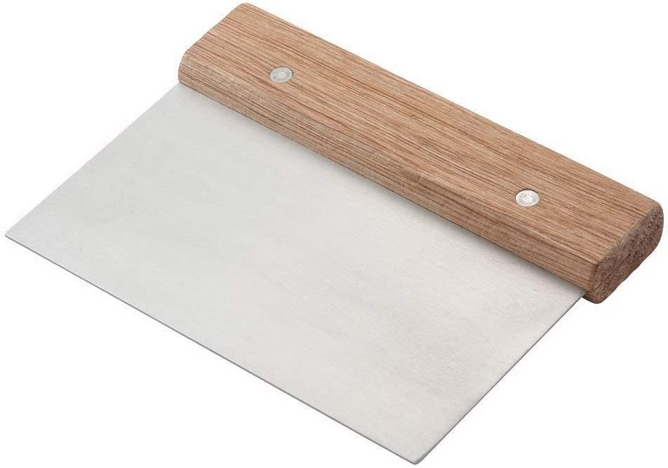 Winware Stainless Steel Dough Scraper With Wood Handle (3, Wood Handle)