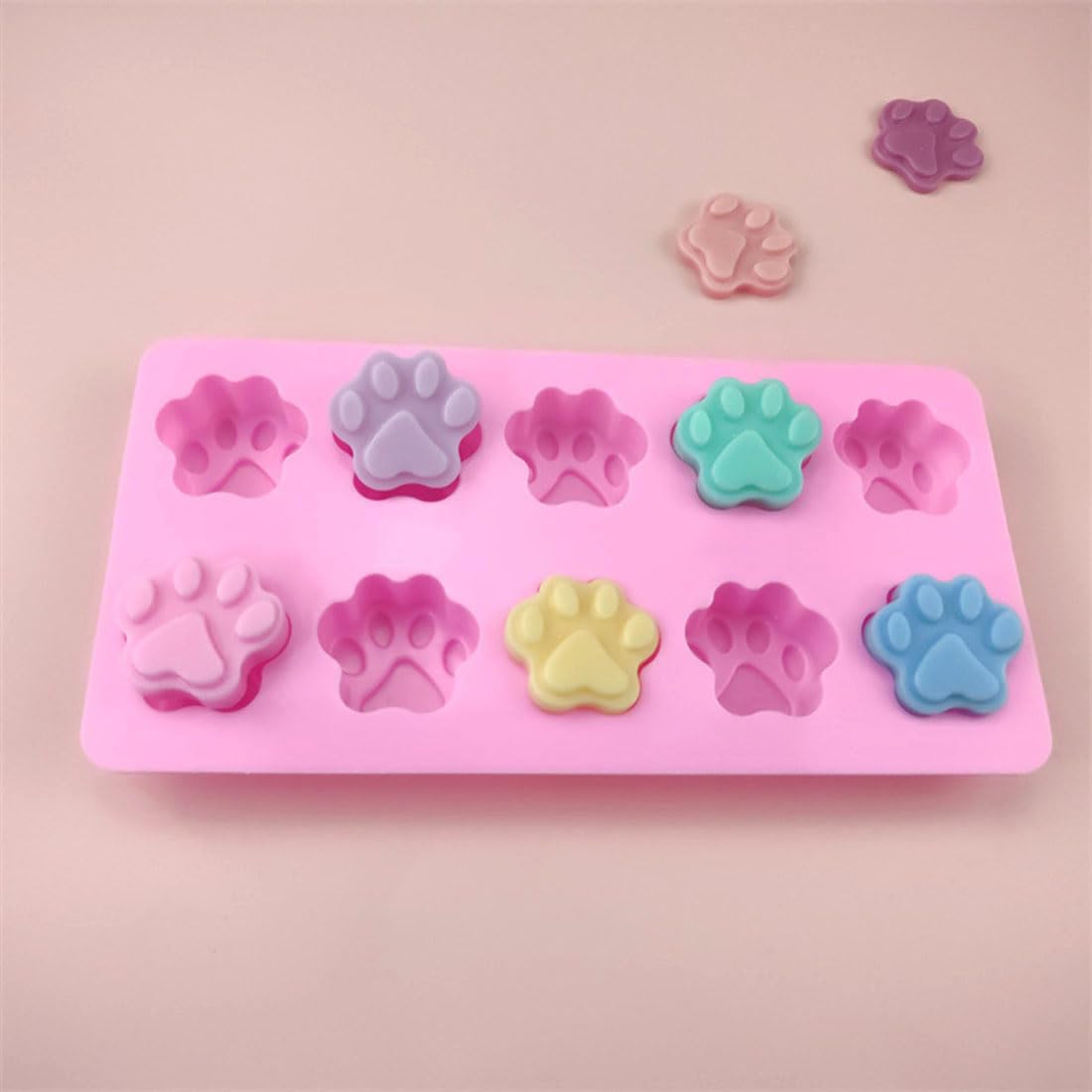 Wellyuk Silicone Mold Ice Tray Dog Mini Cat Paw Print Animal Cupcake Cute Muffin Baking Cup Cake Chocolate Soap Candy Candle Pin