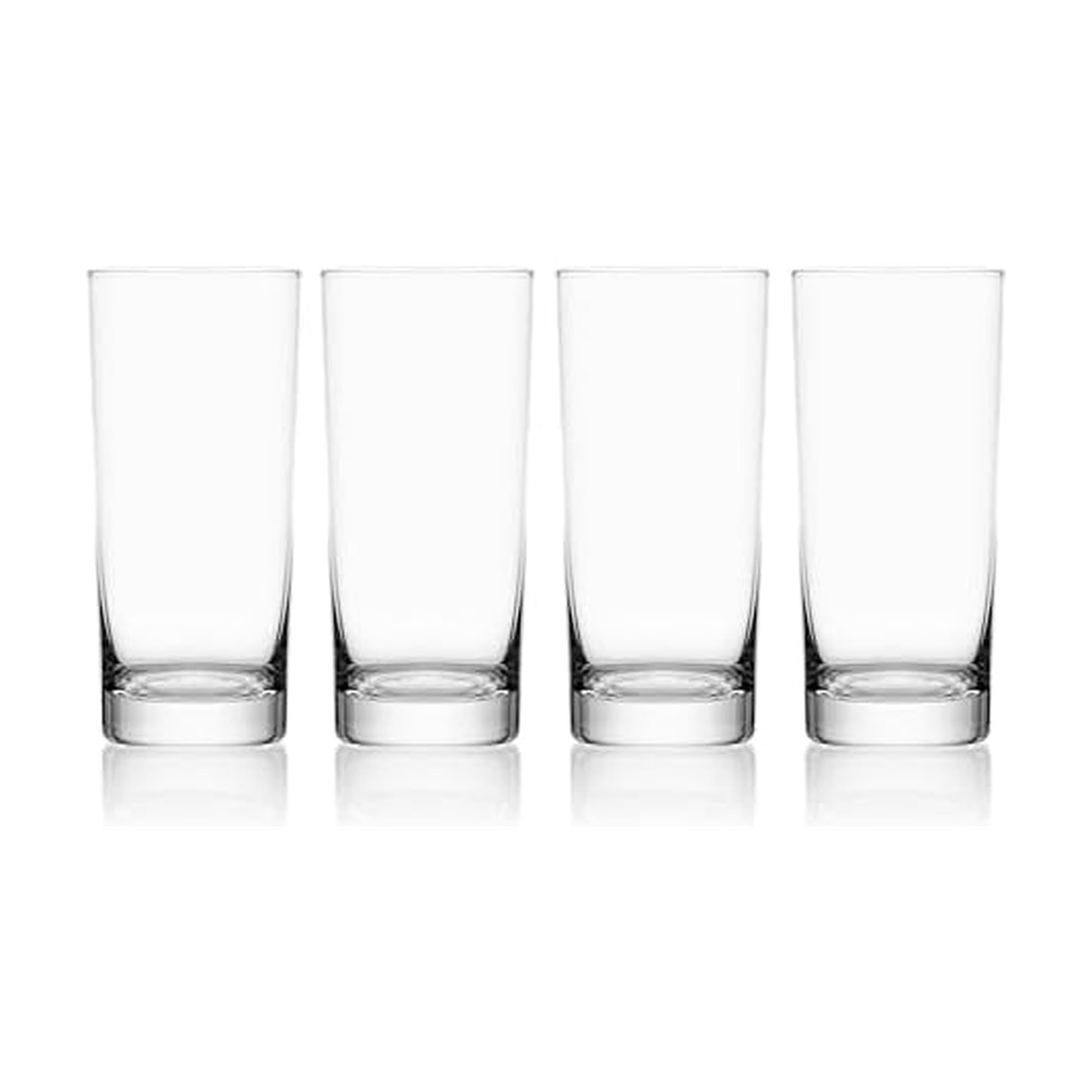 Mikasa Lana Tall Beverage Highball Glass Cups, Set of 4, 16 Ounce, Clear