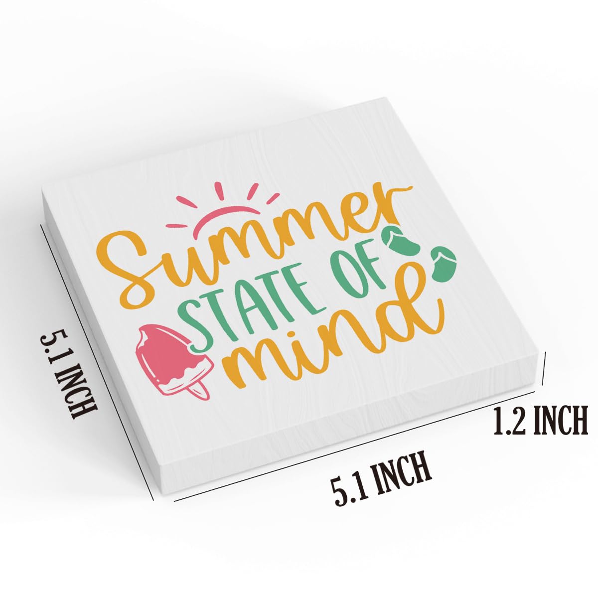 Summer Room Decor, Beachy Decor for Home Office Farmhouse Wooden Box Sign Plaque for Bathroom Bedroom Living Room Cubicle Deskto