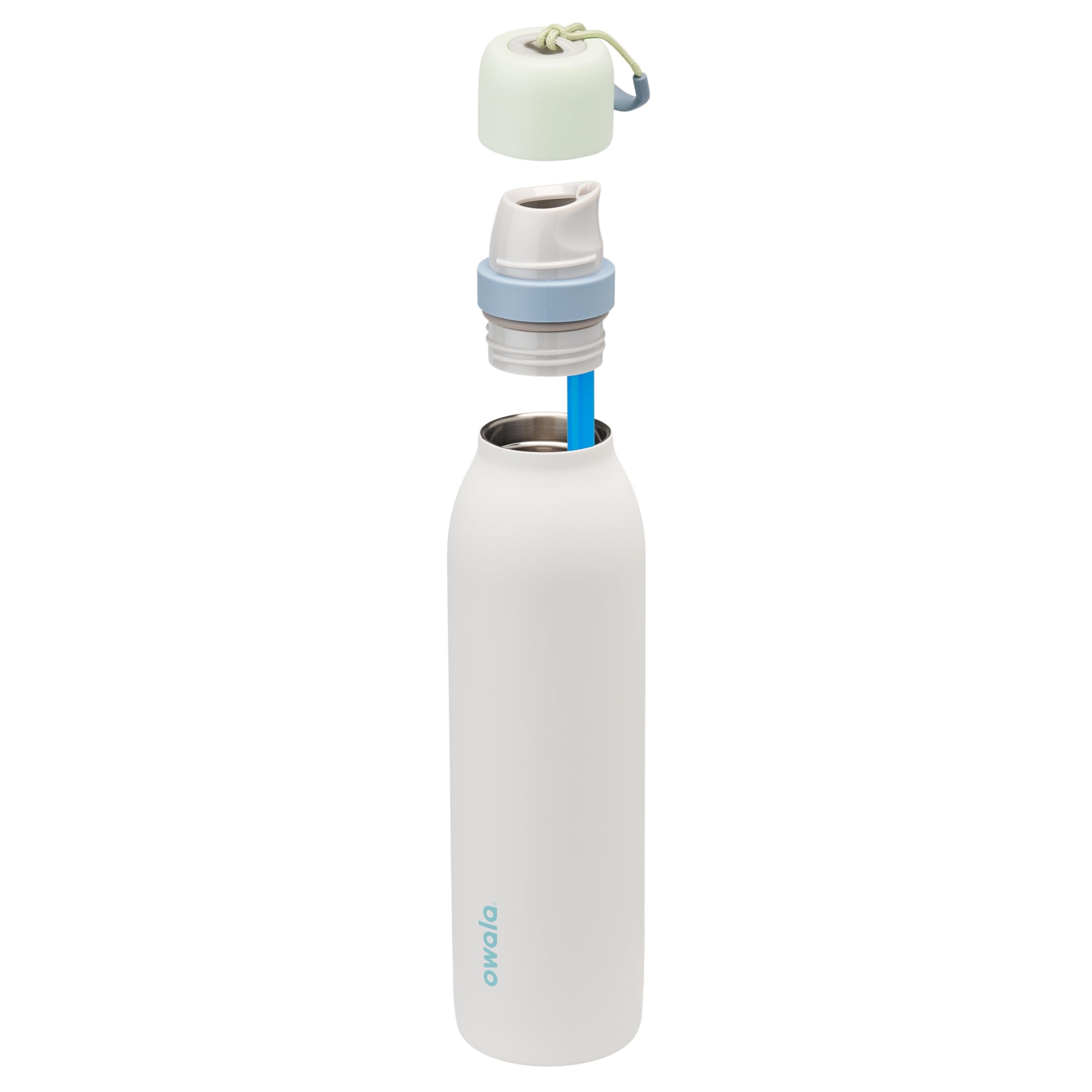 Owala FreeSip Twist Insulated Stainless Steel Water Bottle with Straw for Sports and Travel, BPA-Free, 24-oz, Green/White (Iced