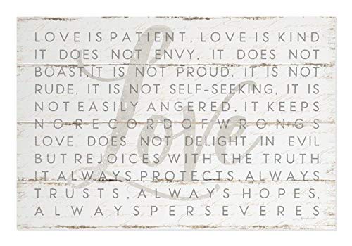 Love Is Patient Love Is Kind Rustic Wood Wall Sign 12x18