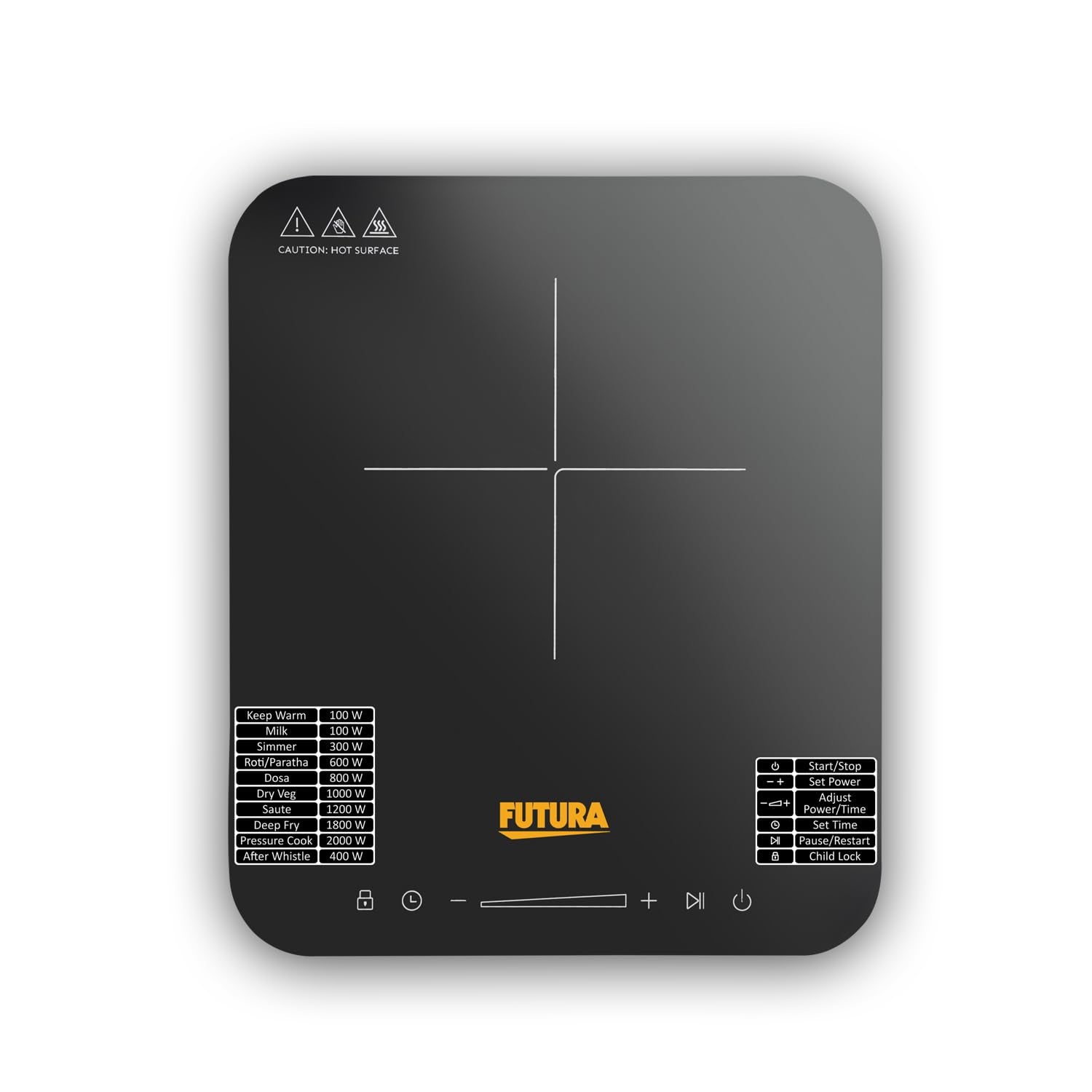 Hawkins Futura Dual Hob Induction Cooktop, 3600-W, Auto Cut-Off, Child Lock, Intelligent Boil-Dry Protection, 20 Power Settings,
