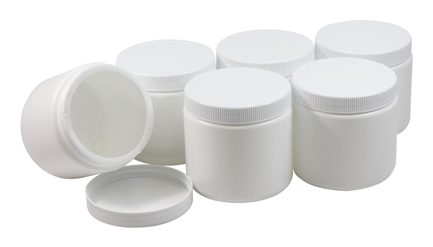 Pinnacle Mercantile Plastic Containers With Screw On Lids 16 Oz Quart Hot Or Cold Freezable Food Ice Cream Jars White Bpa Free S