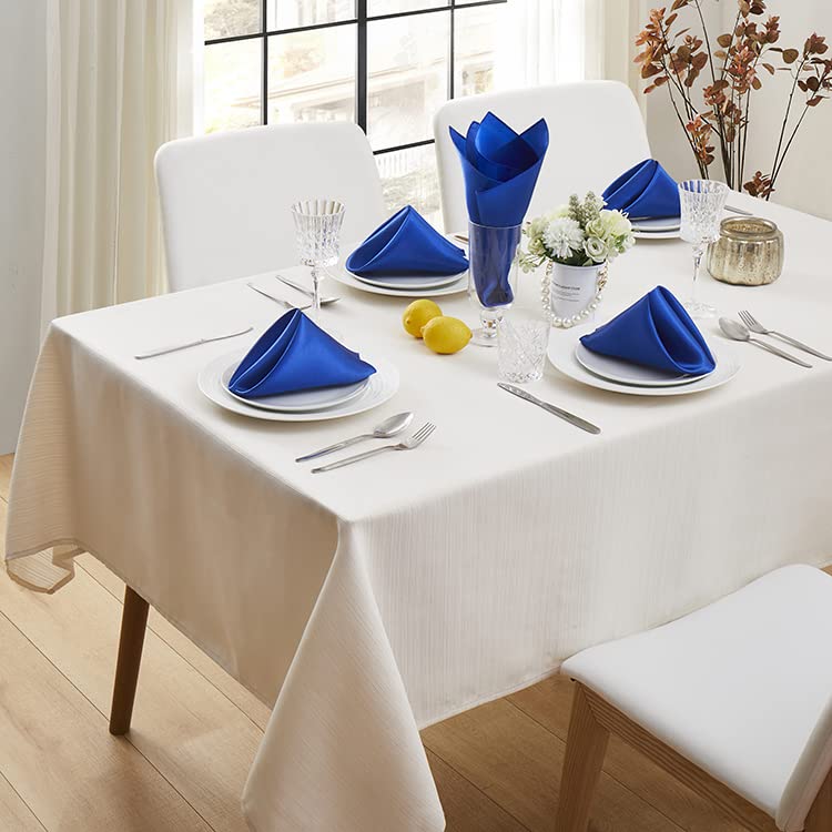 Aormenzy 60 Pack Royal Blue Satin Napkins 17 X 17 Silky Napkins, Party Cloth Napkins Square Satin Napkins, Dining Table Napkins