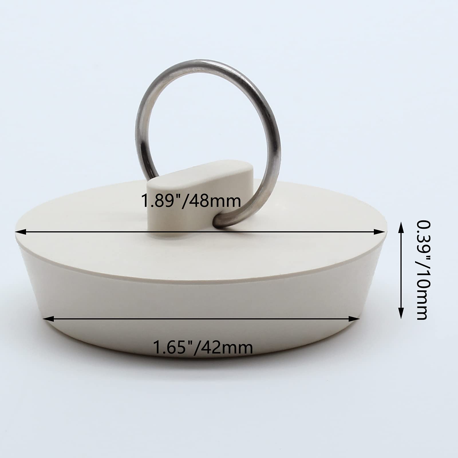 Bonsicoky 2Pcs Rubber Drain Stopper Fits 1-3/4 Inch To 1-7/8 Inch, Bathtub Drain Plug With Hanging Ring, Bathtub Stopper Plug Fo