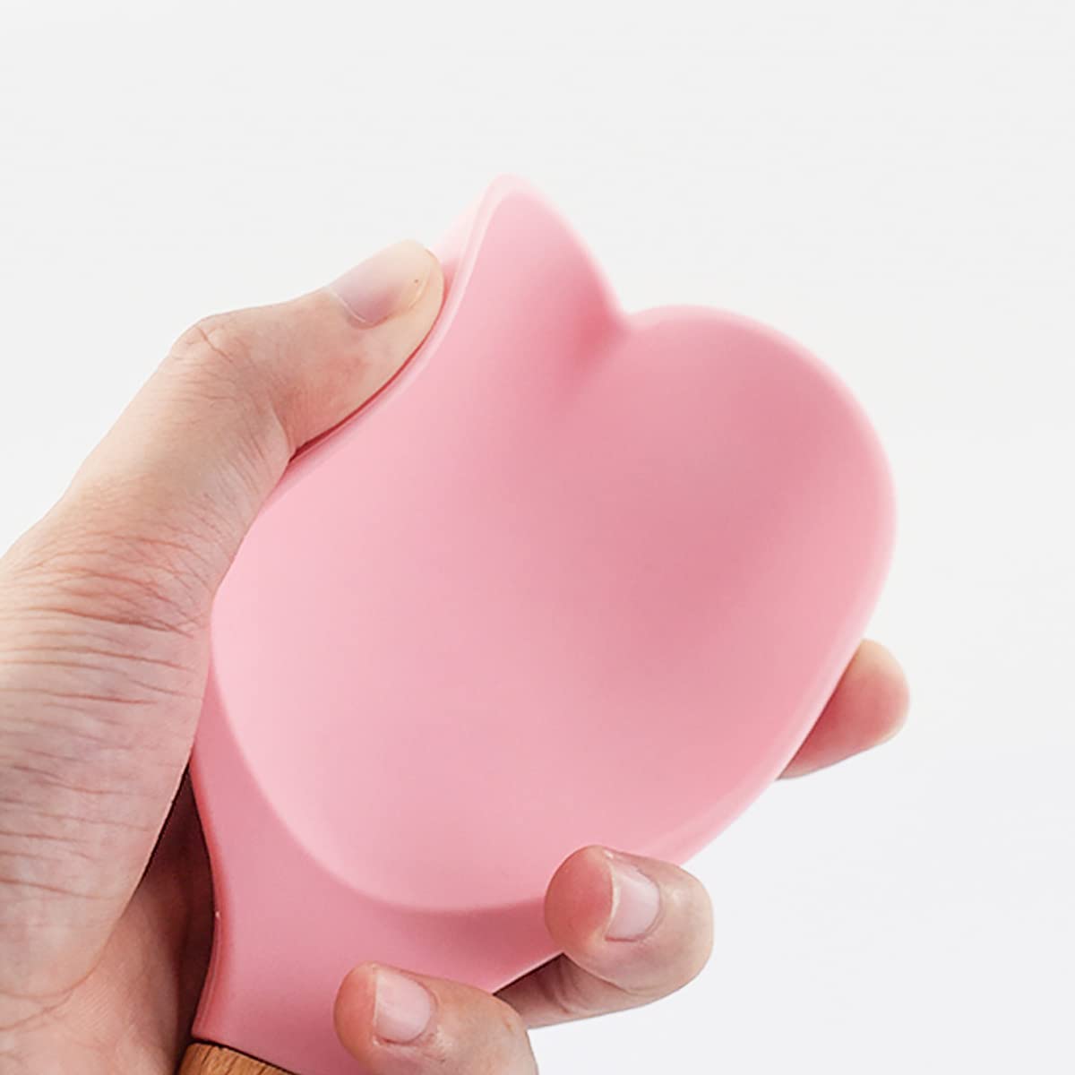 Heart Shaped Silicon Wood Spoon Cooking, Serving, Stirring, Mixing Kitchen Utensil,Meaningful Kitchen Gift Idea, Made With Love,
