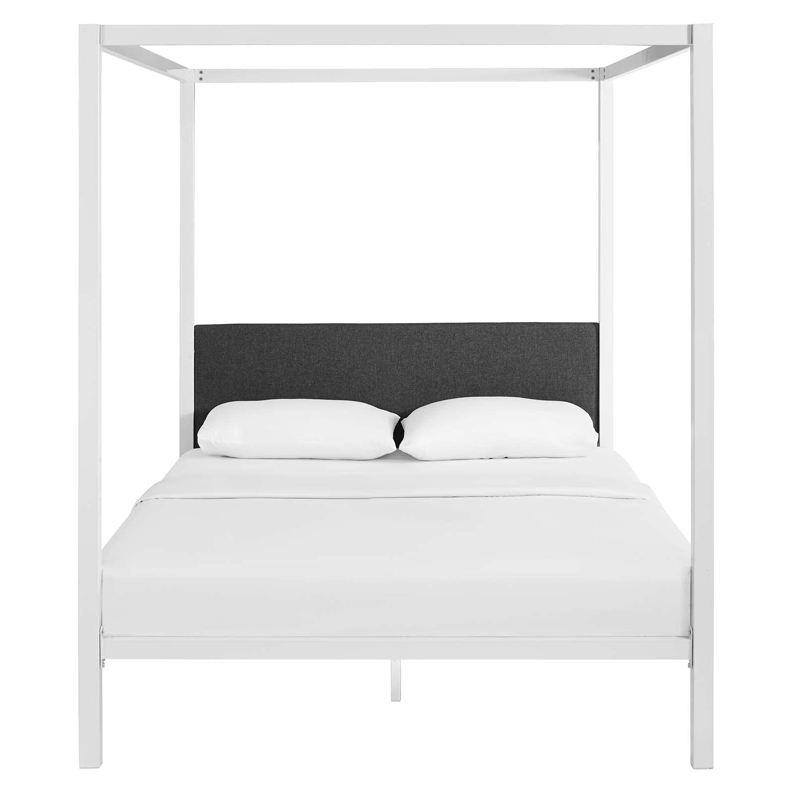 CasaFoyer  Raina Queen Canopy Platform Bed | Rustic Charm | Sturdy Steel Frame | Supports 1323 lbs | No Box Spring Needed | Mattress Not Included