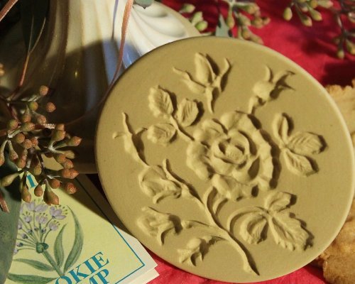 Brown Bag Moss Rose Cookie Stamp - Art Nouveau Flower Series