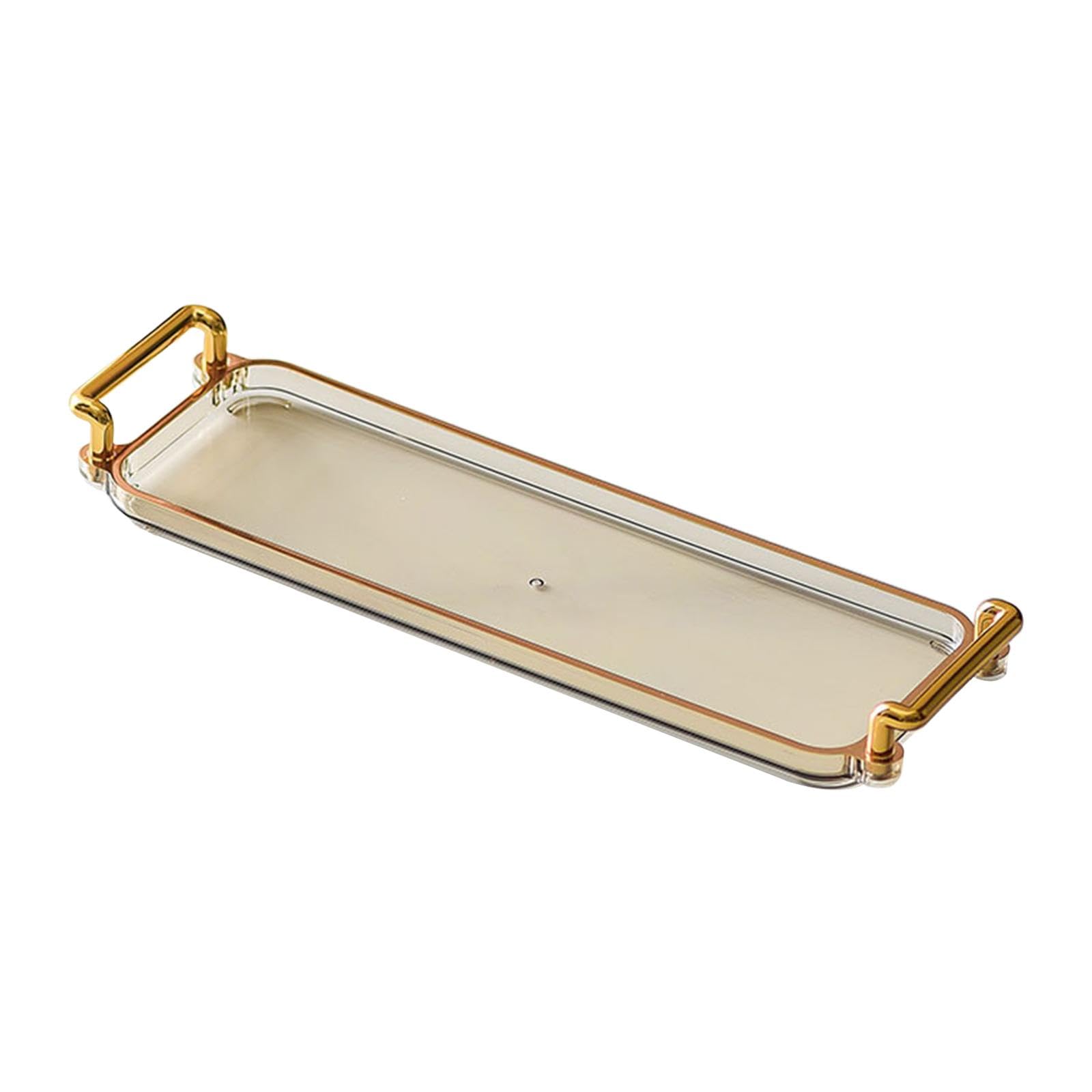 Ecomistiq Rectangular Serving Platters With Handles Vanity Tray For Party Home Kitchen Light Brown | Trays | Dinnerware & Servin