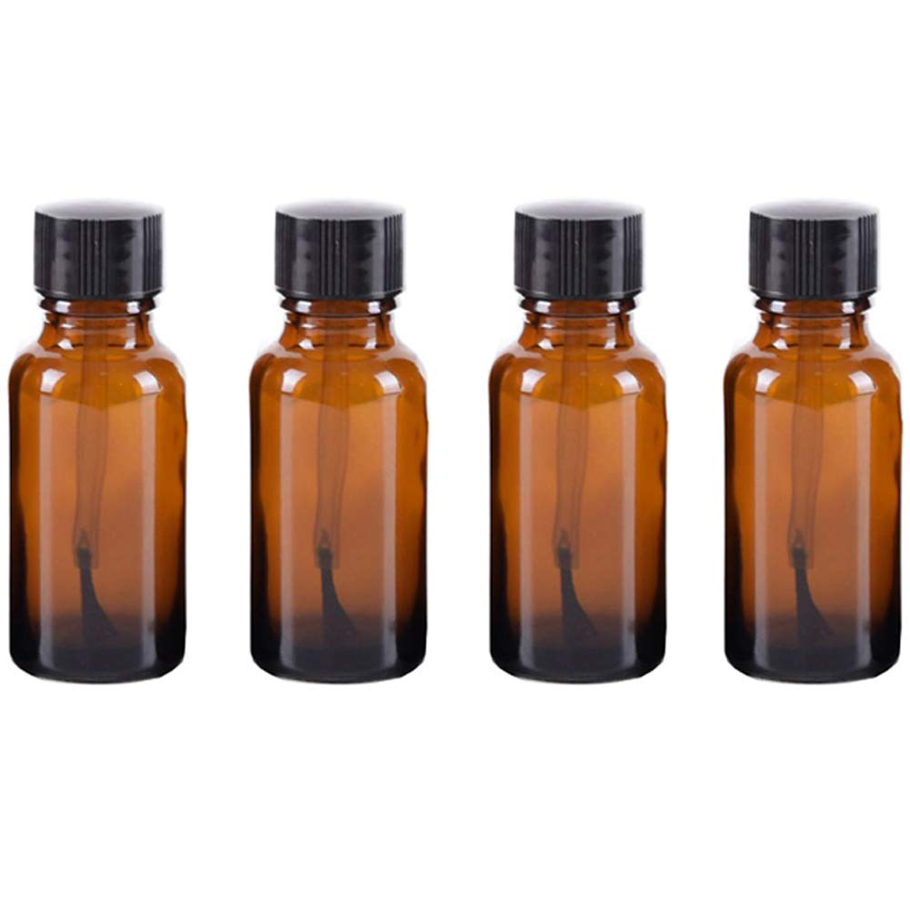 Teensery 4 Pcs 20Ml Empty Refillable Nail Polish Bottles Glass Nail Varnish Bottles Containers With Brush Cap For Nail Art (20 M