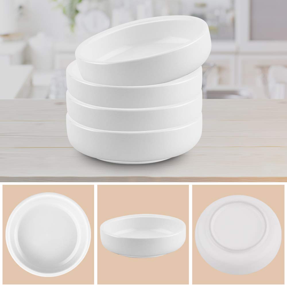 Cyimi 3.5'' Ceramic Soy Dipping Sauce Dishes Set Of 4 Small Porcelain Seasoning Dish Multipurpose Single Color White Side Sauce
