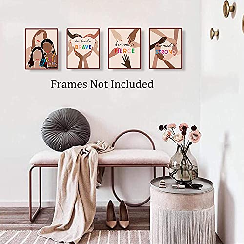 Tanxm Girl Power Diversity Poster,Inspirational Feminist Art Printing,Feminist Equality Art,Feminist Quote Poster,Perfect For Gi