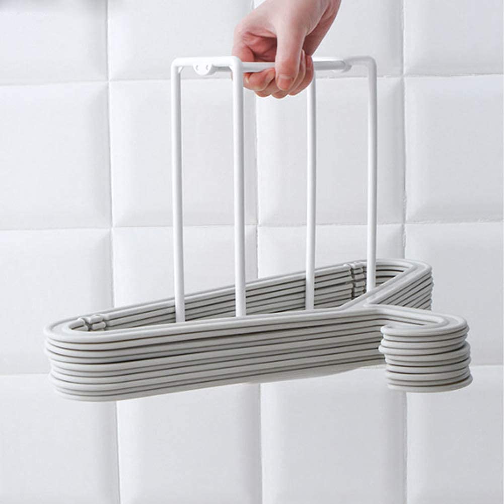 Hakday Hanger Stacker Organizer Stand, White Portable Hanger Holder Laundry Room Organization Hanger Rack Storage