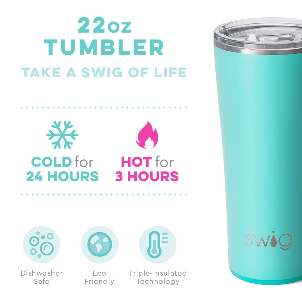 Swig Life 22Oz Insulated Tumbler, Travel Coffee Tumbler With Lid, Cup Holder Friendly Travel Coffee Mug, Stainless Steel Thermos
