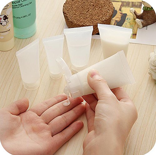 20Pcs Emply Refillable Plastic Cosmetic Soft Tube Vial Bottles With Flip Cover Makeup Travel Sample Packing Storage Holder Conta