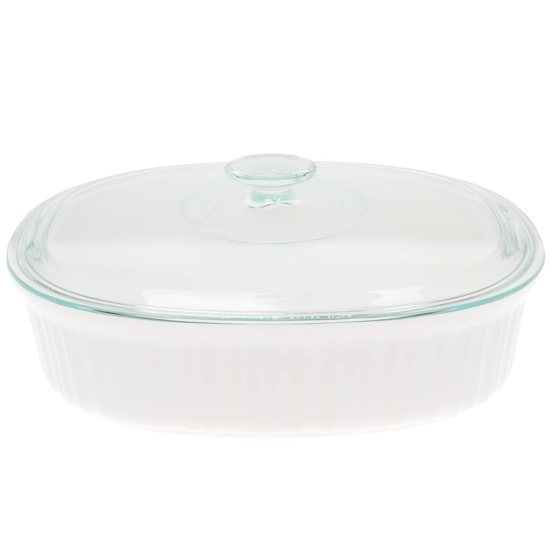 CorningWare FS2 2.5Qt French White Oval Casserole with Glass Lid