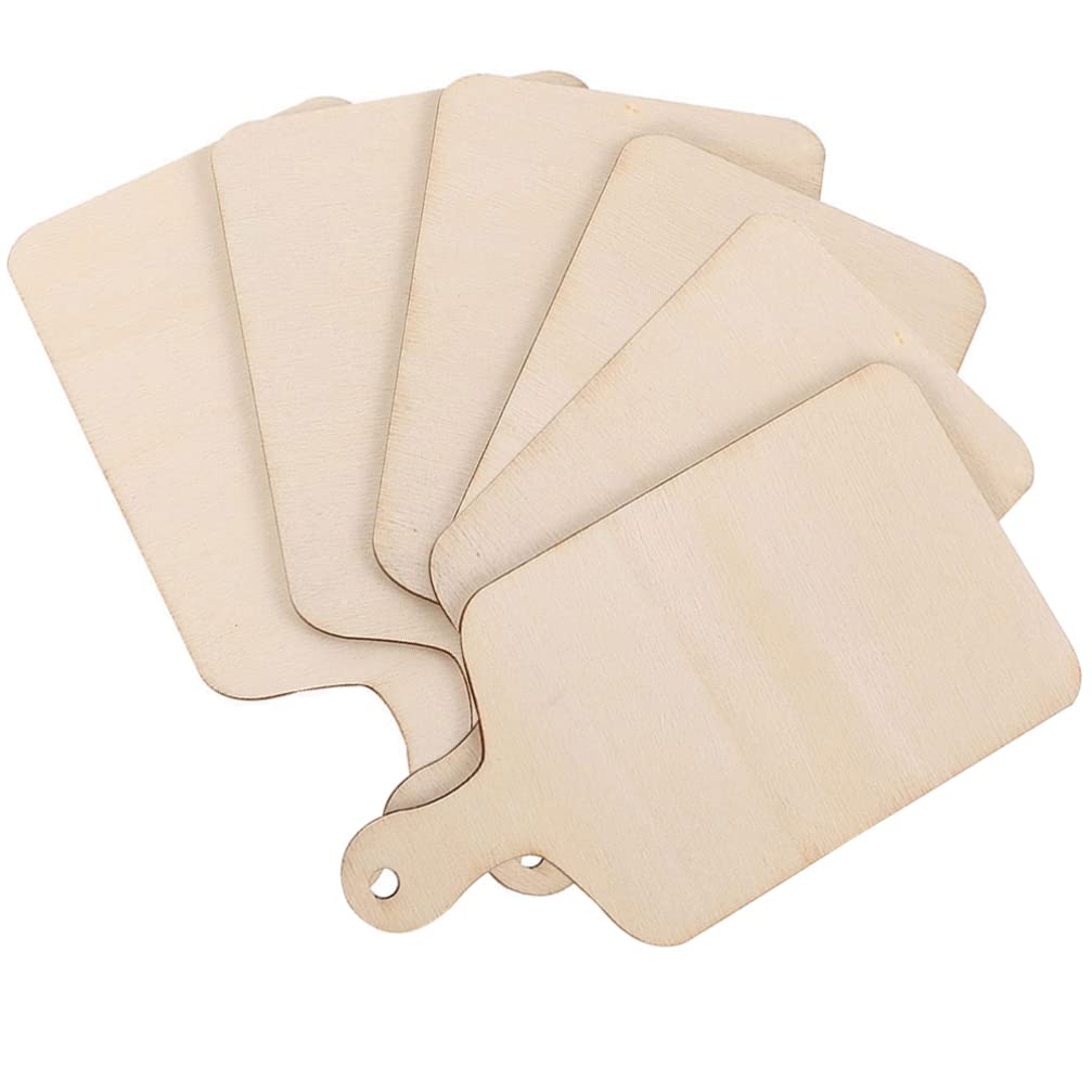 Hemoton 6Pcs Wooden Pizza Peel Sushi Plate Dessert Plate Mini Pizza Paddle Cheese Board Charcuterie Serving Board Fruit Vegetabl