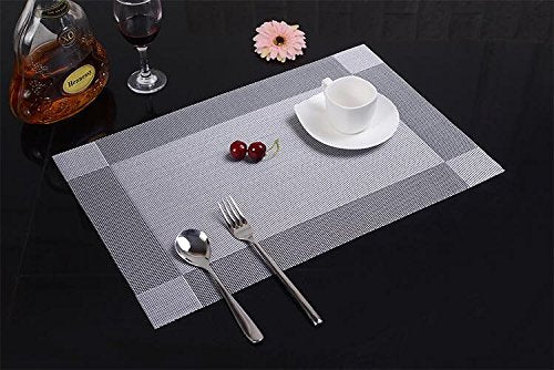 8 Pcs Heat-Resistant Placemats For Table Protection - Elegant Waterproof Placemats For Dining Tables - Gray Table Protectors For