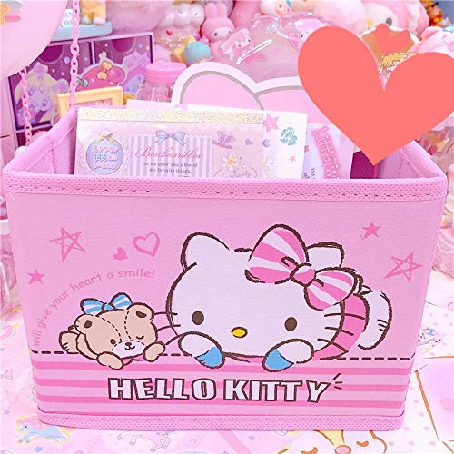 Kerr's Choice Collapsible Storage Bin Kitty Foldable Baskets  Kawaii Office Desk Organizer Room Decoration Cute Room Decor Cute Functional Container